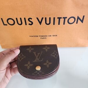 Louis Vuitton Monogram Porte Monnaie Gousset Coin Purse wallet
